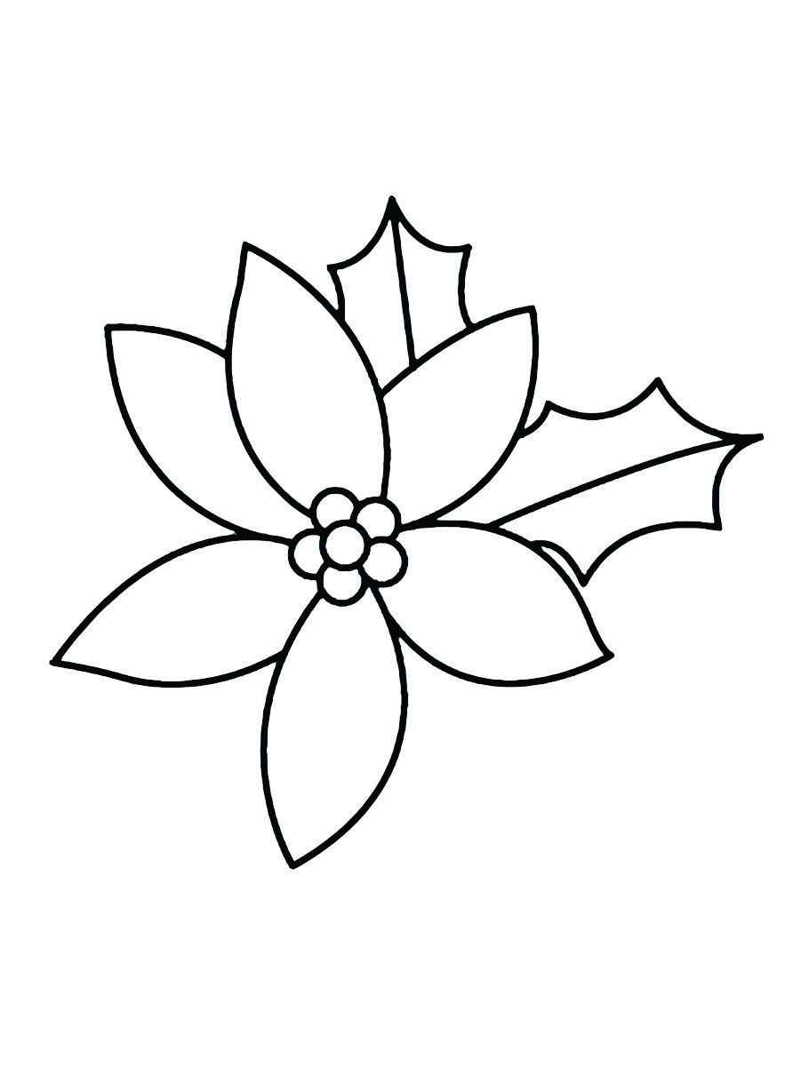 Christmas flowers coloring page.