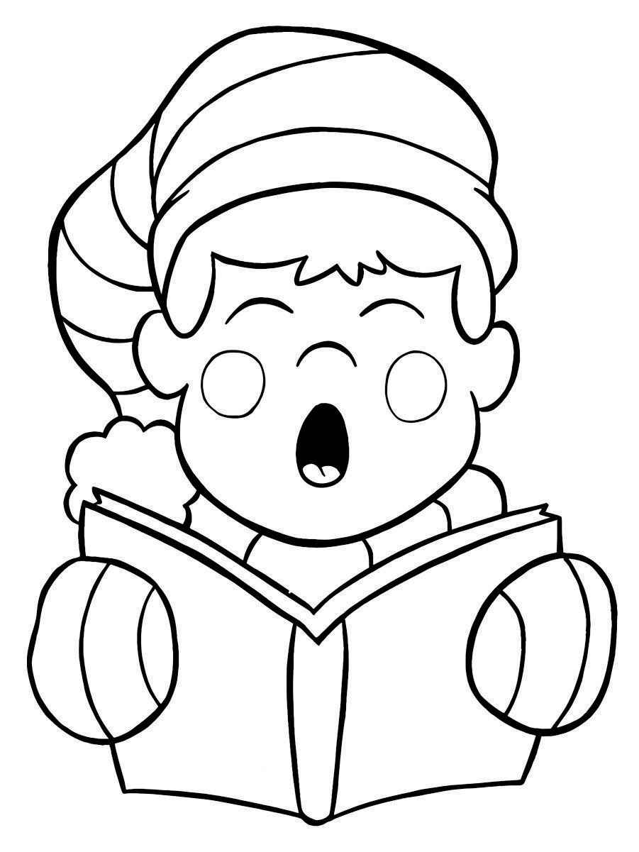 Christmas symbols coloring page.