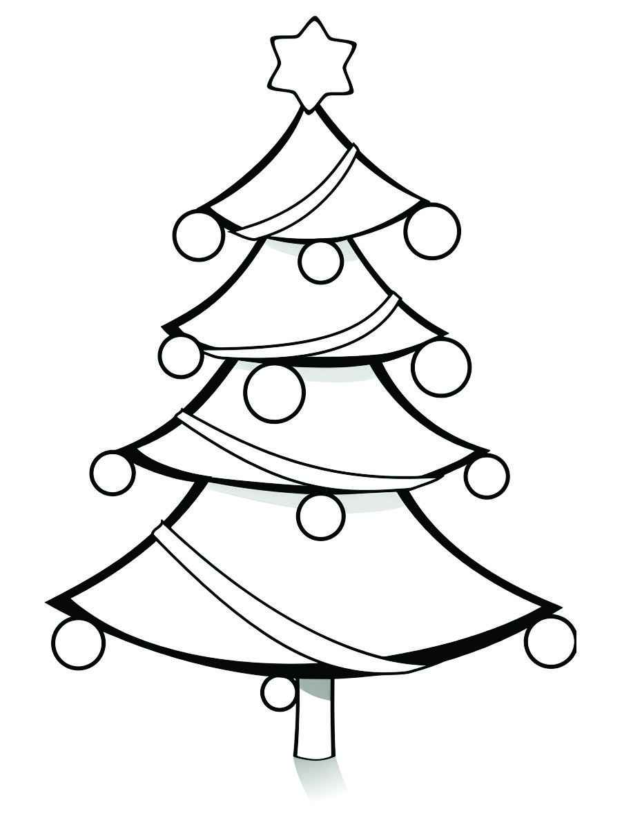 Image of a Christmas tree for coloring.