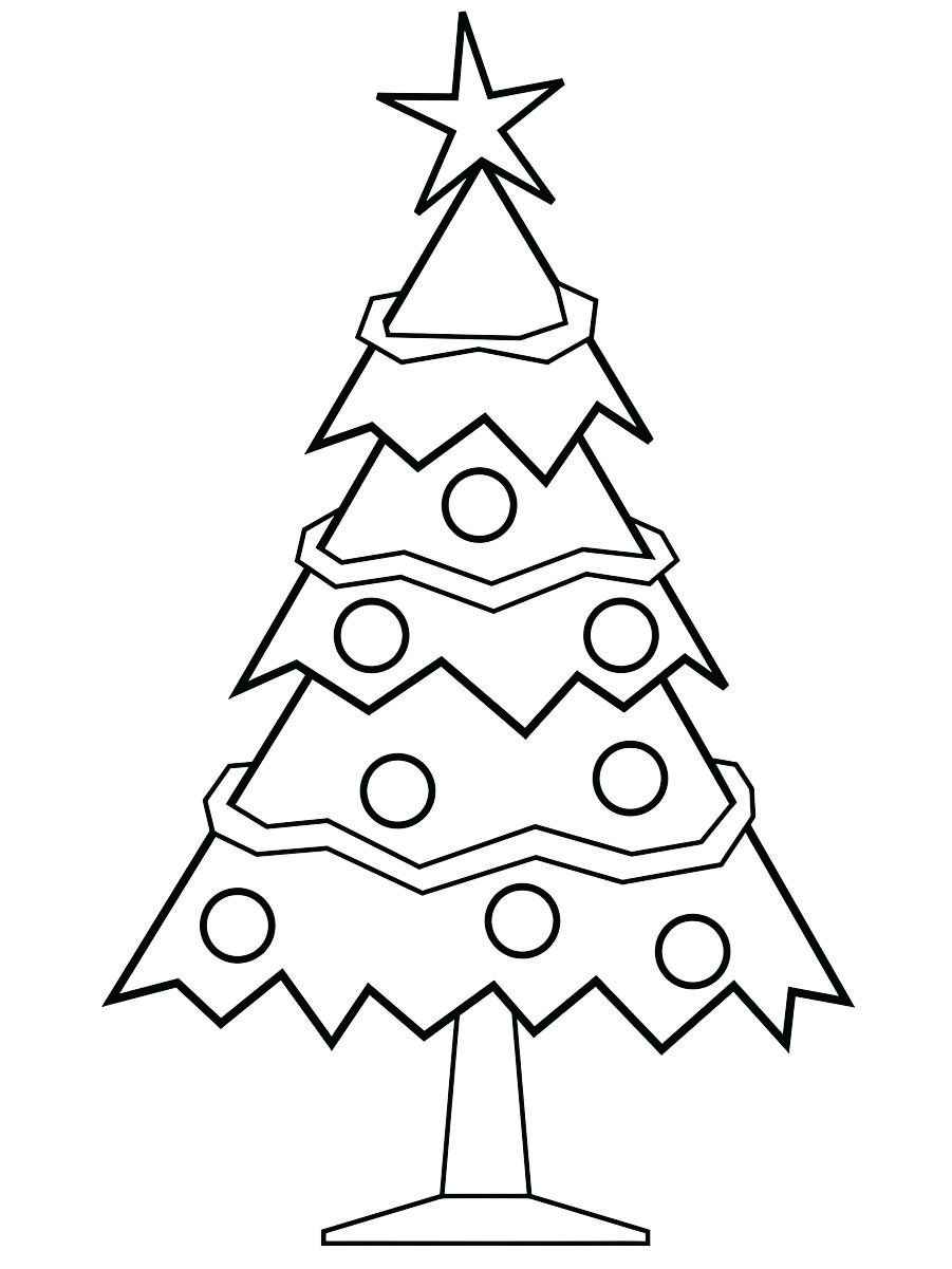 Image of a Christmas tree for coloring.