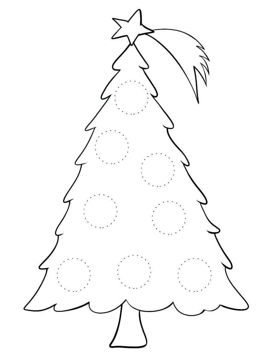 Simple Christmas tree for coloring.