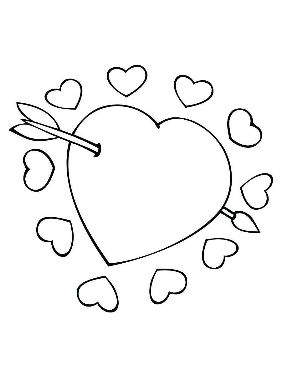 Classroom heart coloring page