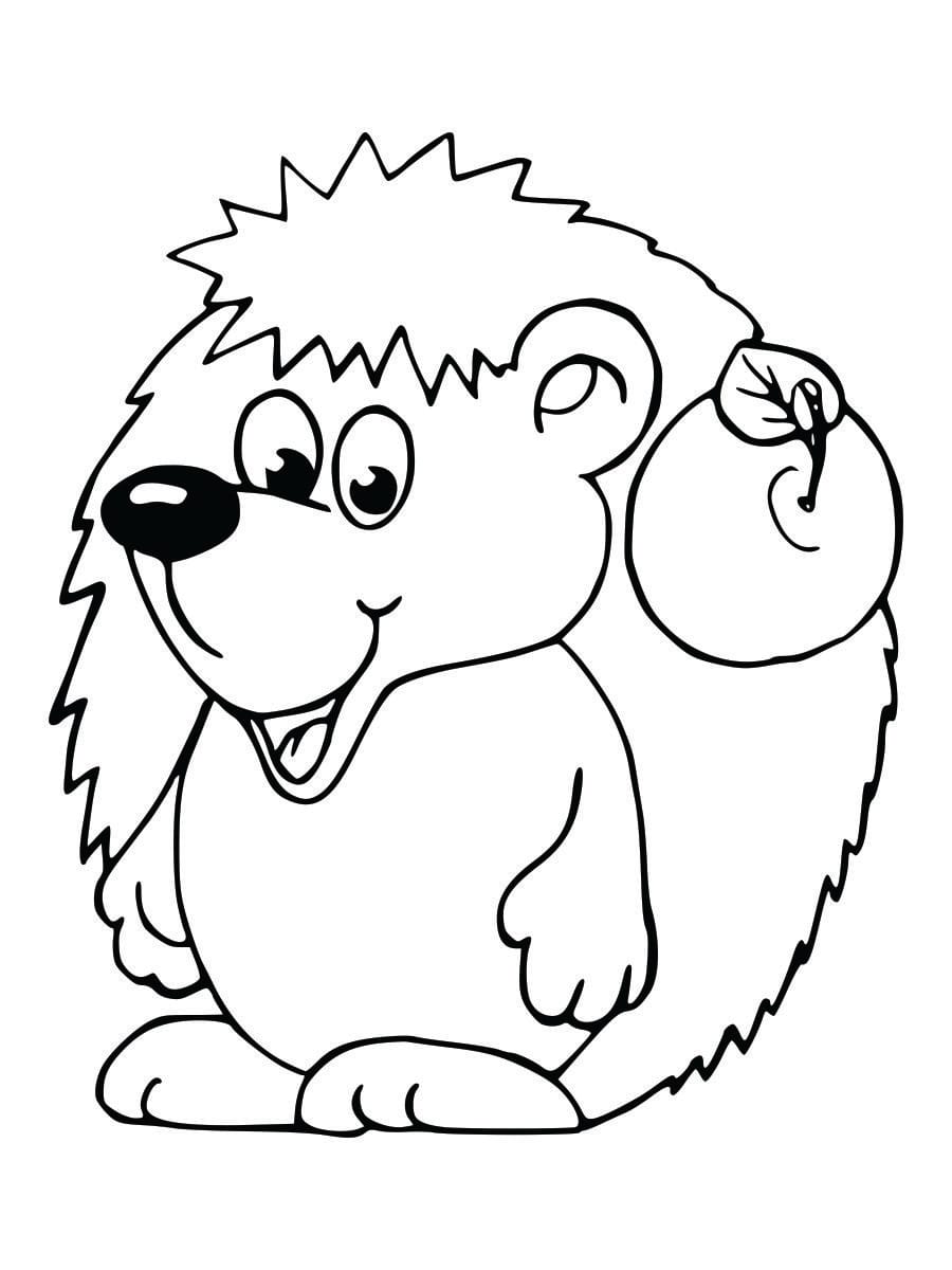 Coloring page of a baby bear, simple and fun for kids to color.