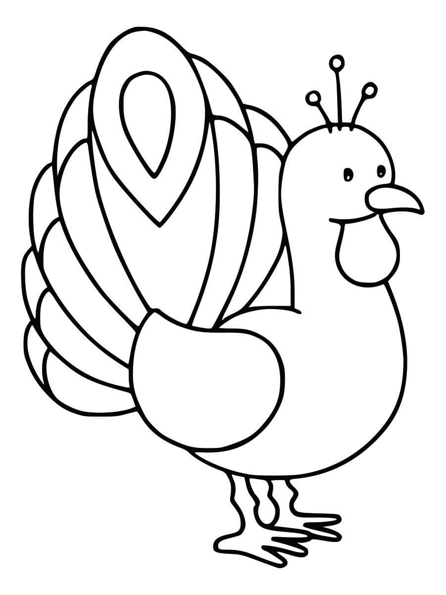 Coloring page of a bird, simple and fun for children to color.