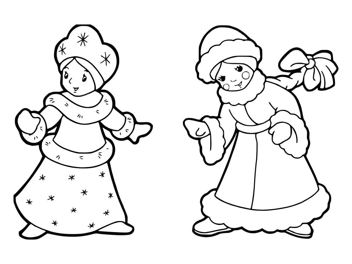 Coloring page of girls, designed for kids to enjoy coloring.