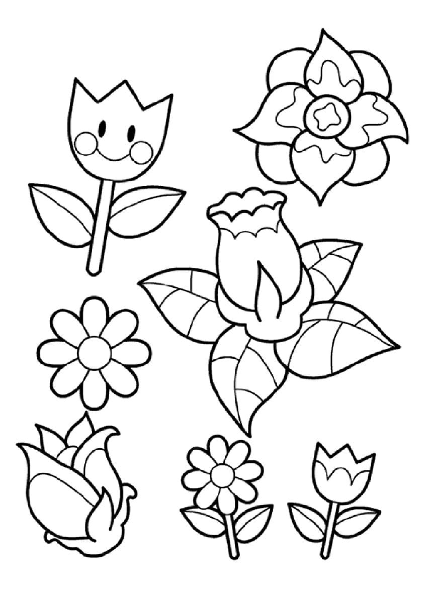 Coloring page of roses, simple and elegant for kids to color.