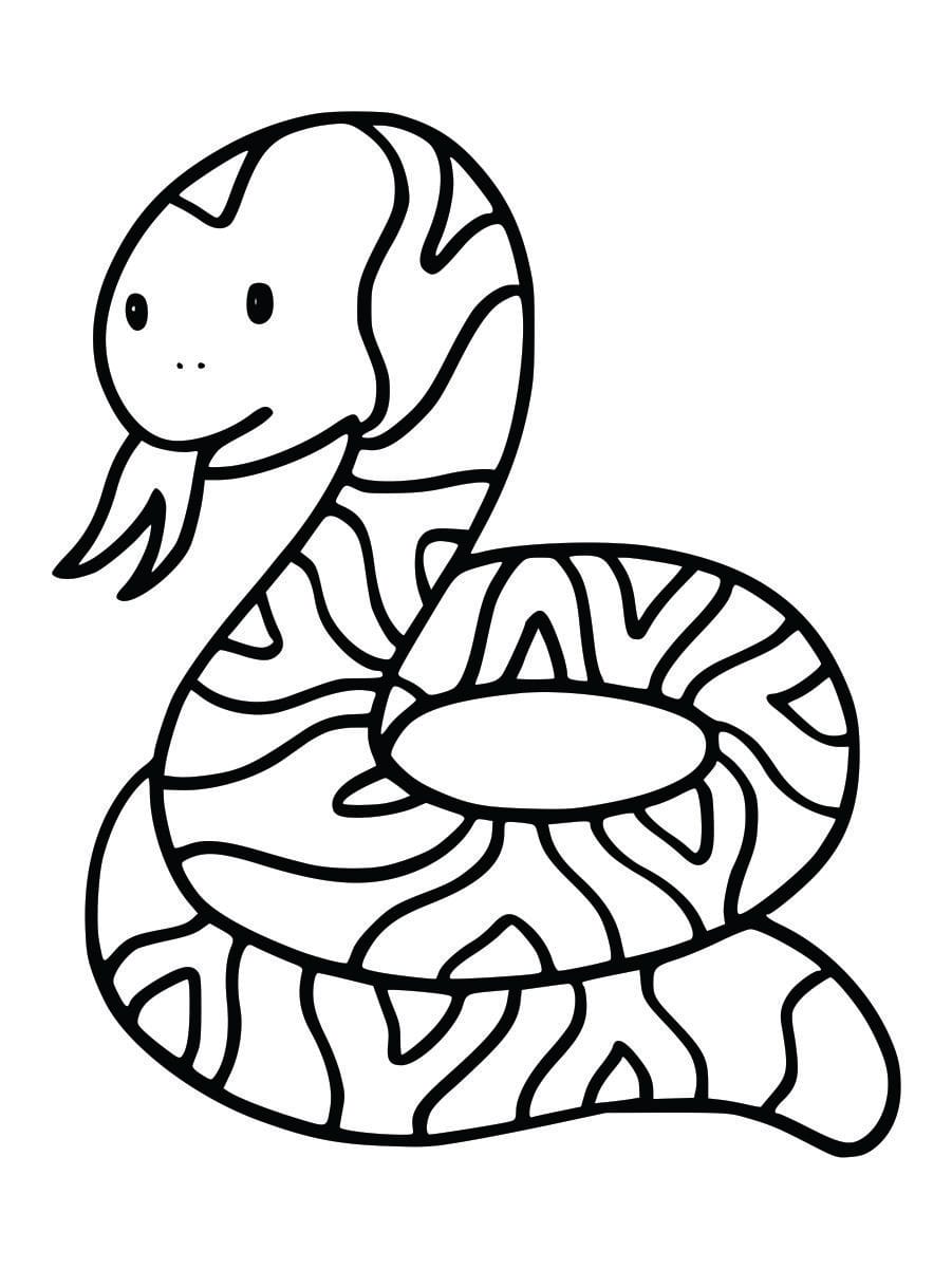 Coloring page of a snake, designed for kids to enjoy coloring.