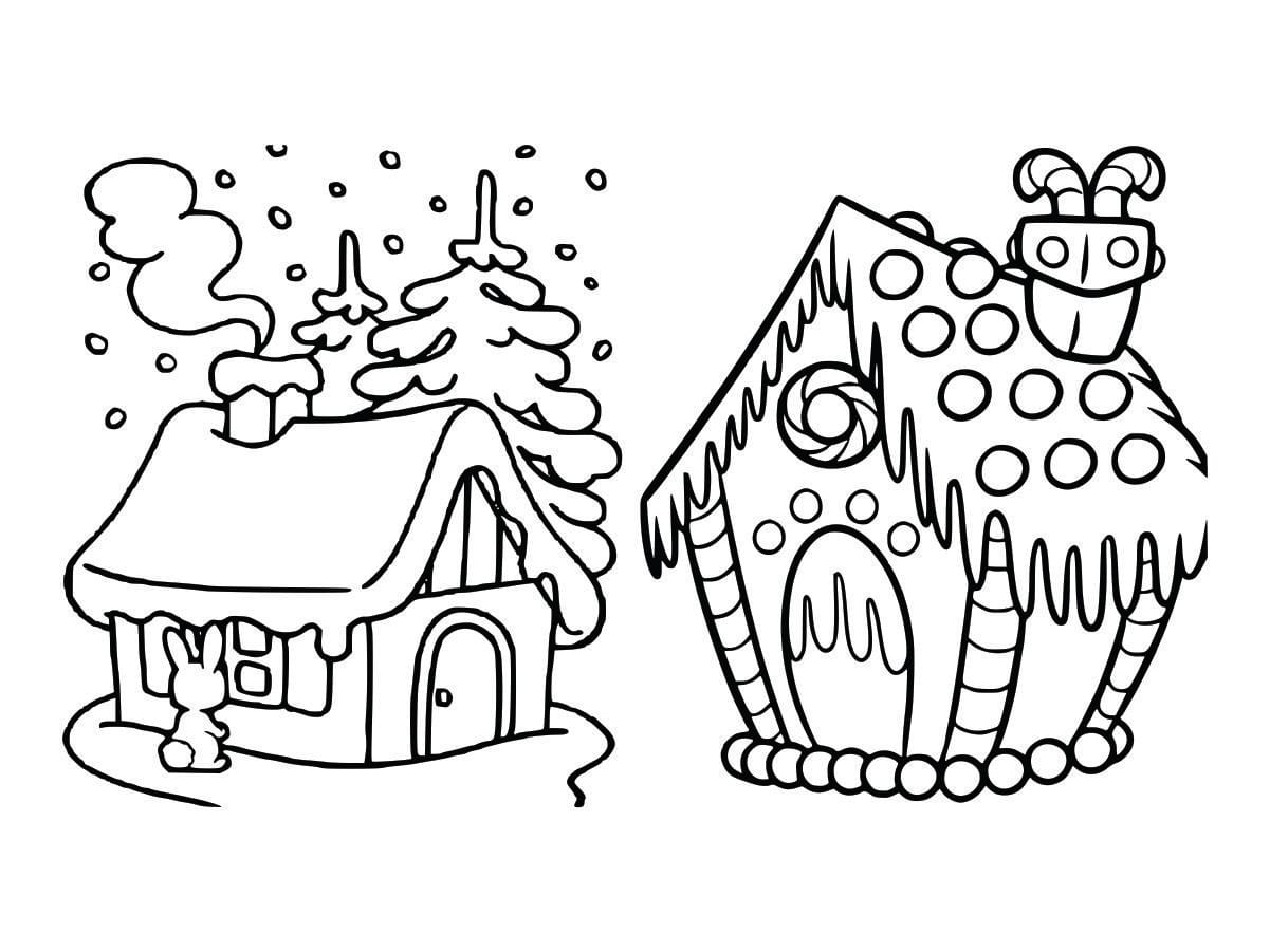 Coloring page of houses, simple and engaging for children