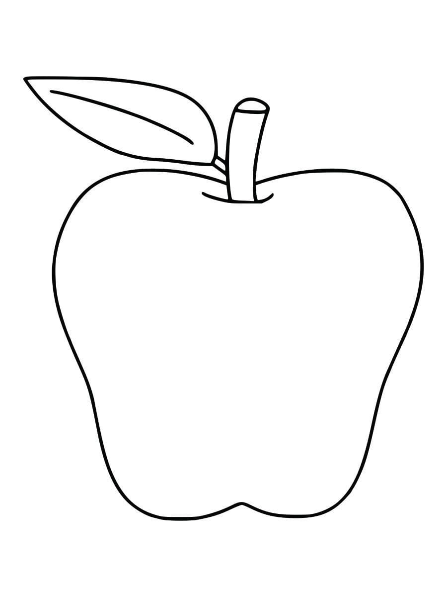 Simple apple outline coloring page for kids