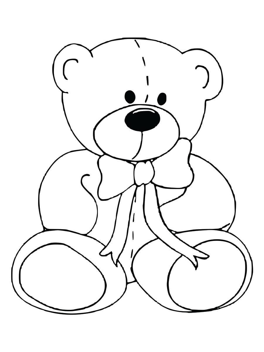 Coloring page of a cute bear, simple and enjoyable for children.