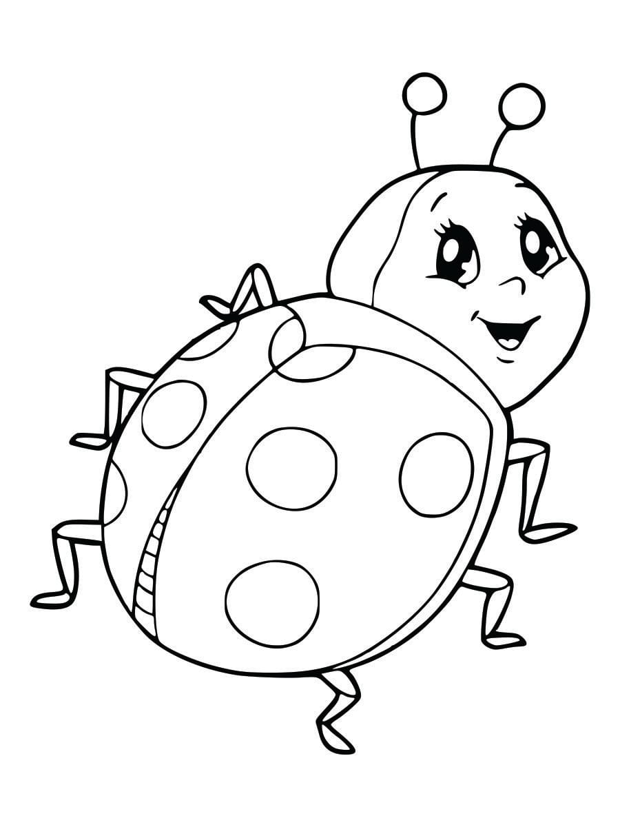 Coloring page of a cute ladybug, perfect for young children to color