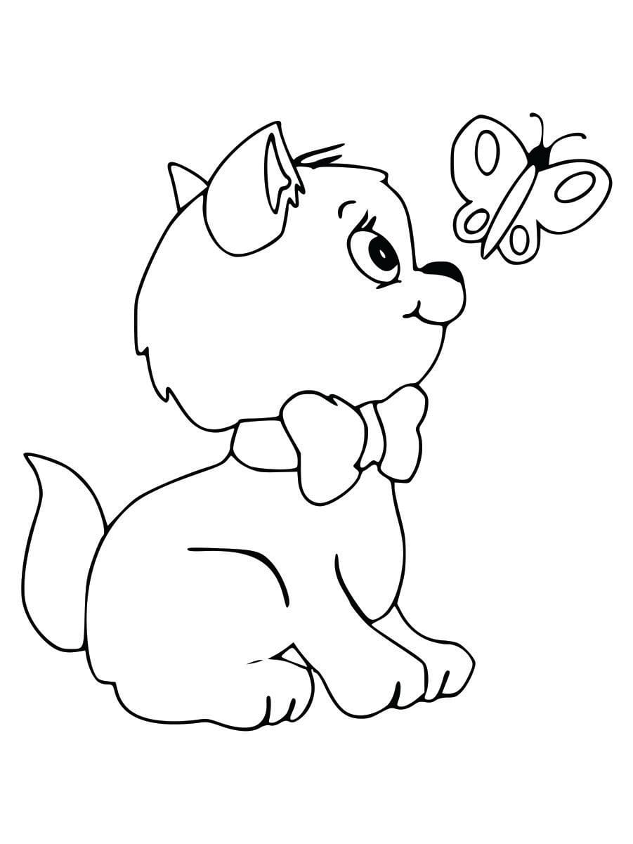 Coloring page of a cute puppy, perfect for young children to color.