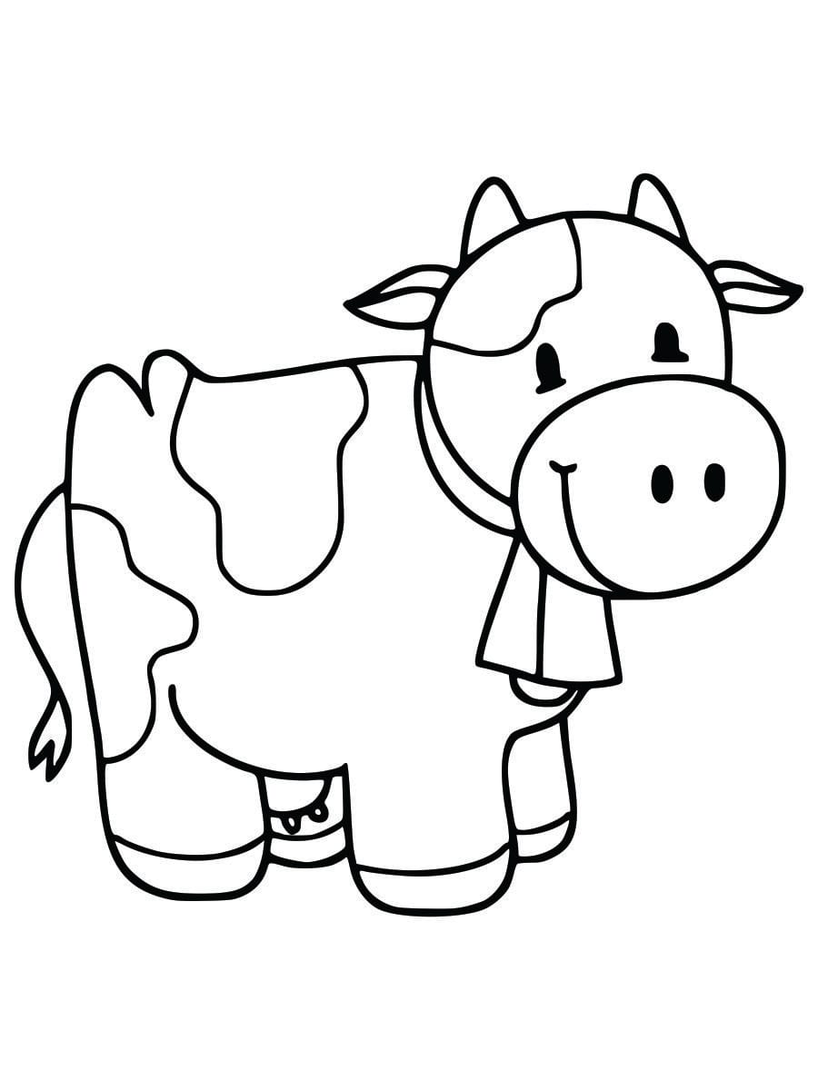 Coloring page of a cow for kids