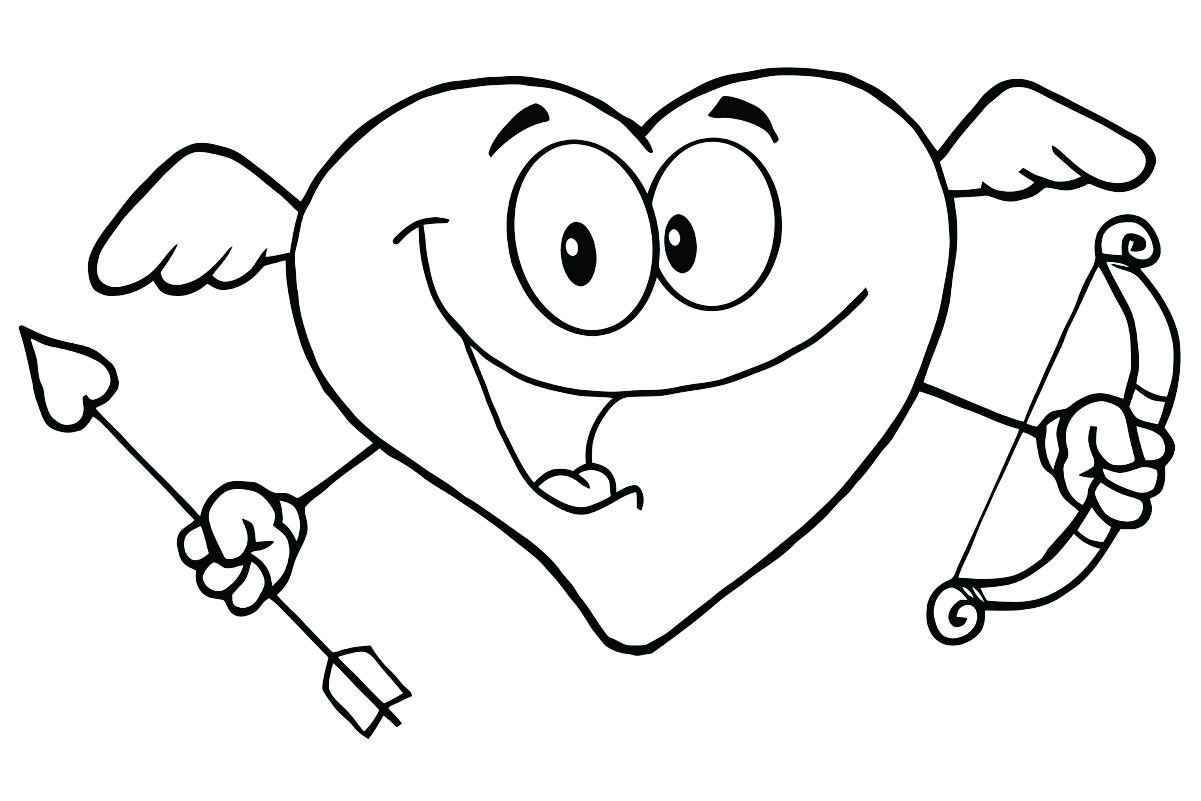 Cupid heart coloring page 2