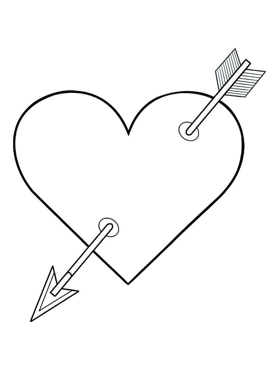 Cupid heart coloring page 3