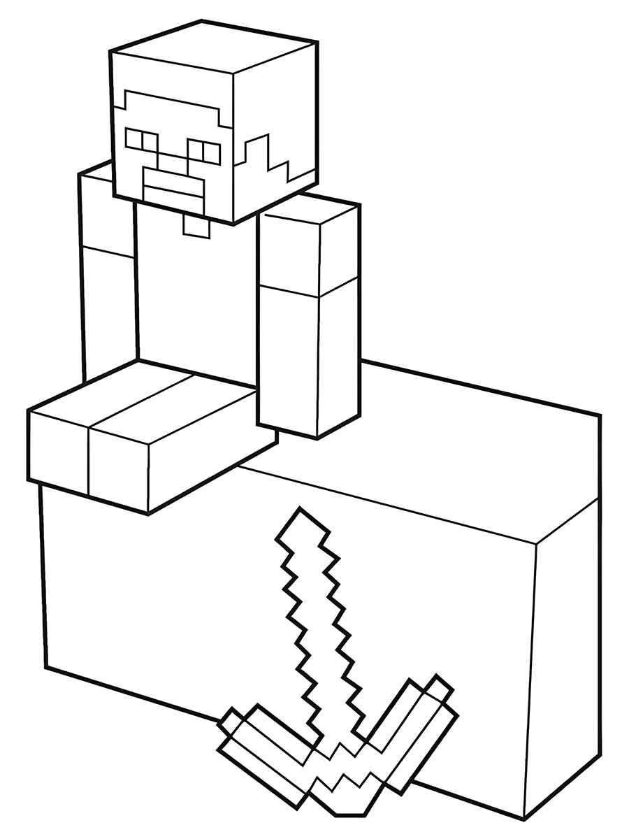 Cut and paste Minecraft coloring page