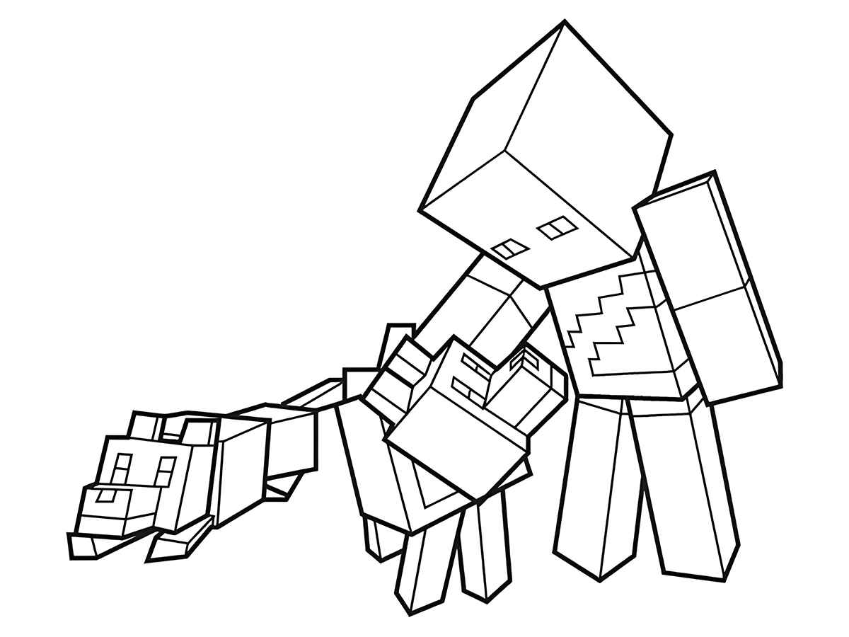 Cut out Minecraft coloring page 35