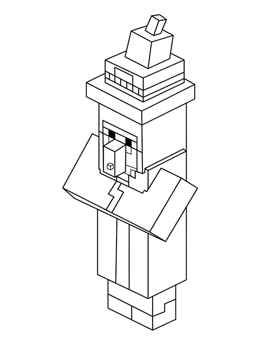 Cut out Minecraft coloring page