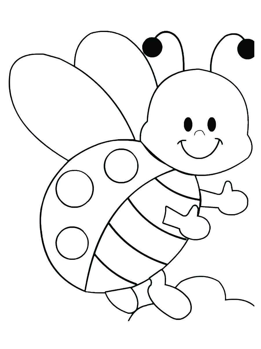 Cute ladybug coloring page to print and color.