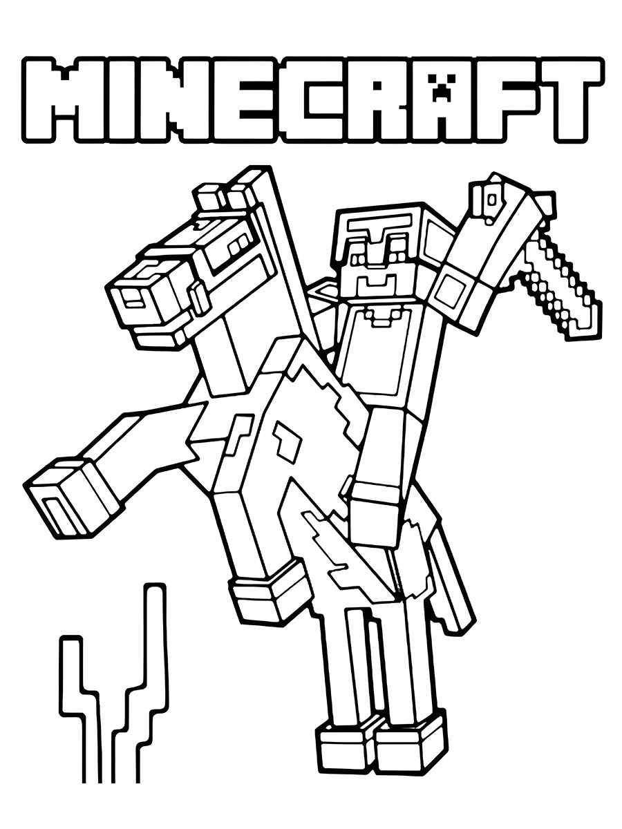 Difficult Minecraft coloring page