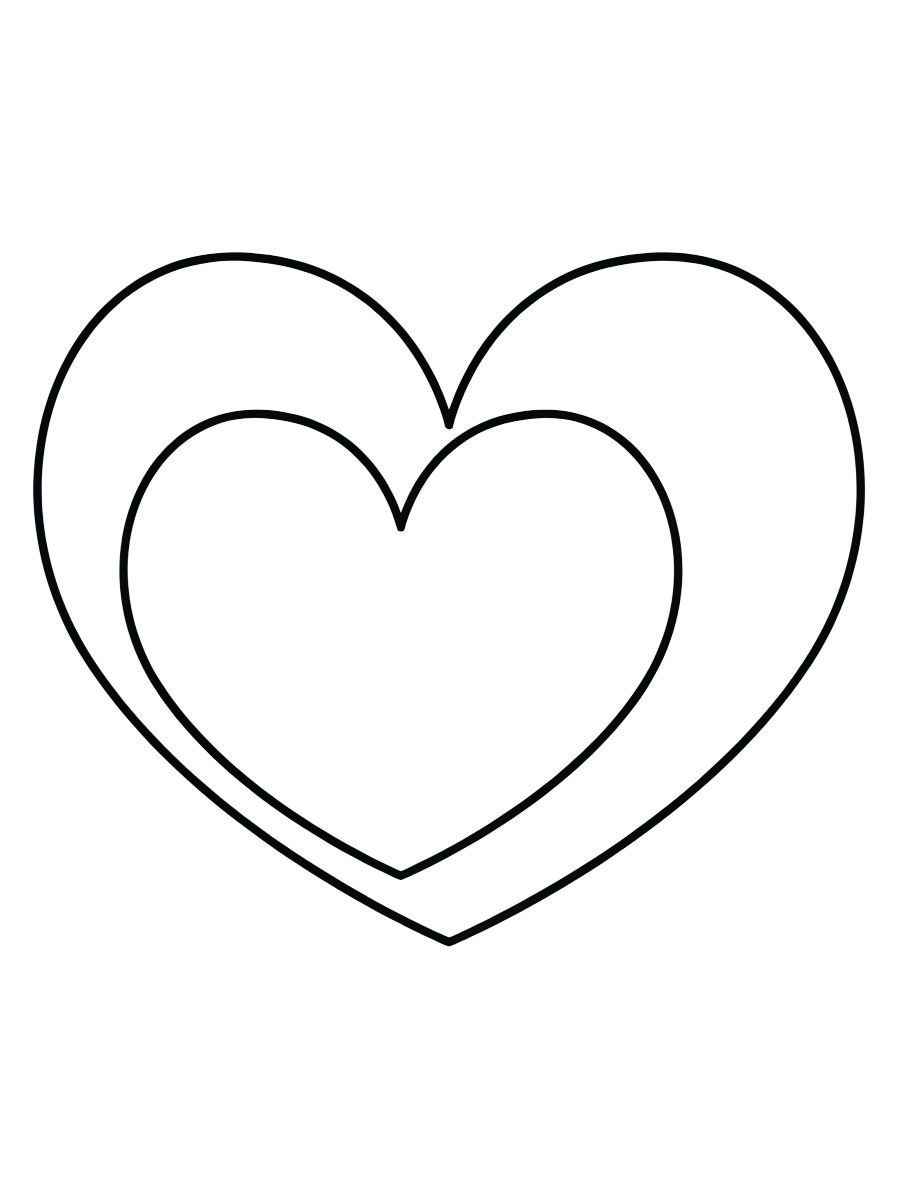 Easy heart coloring page