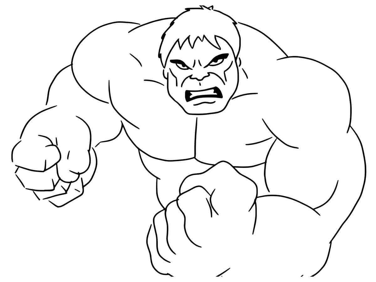 Easy Hulk coloring page