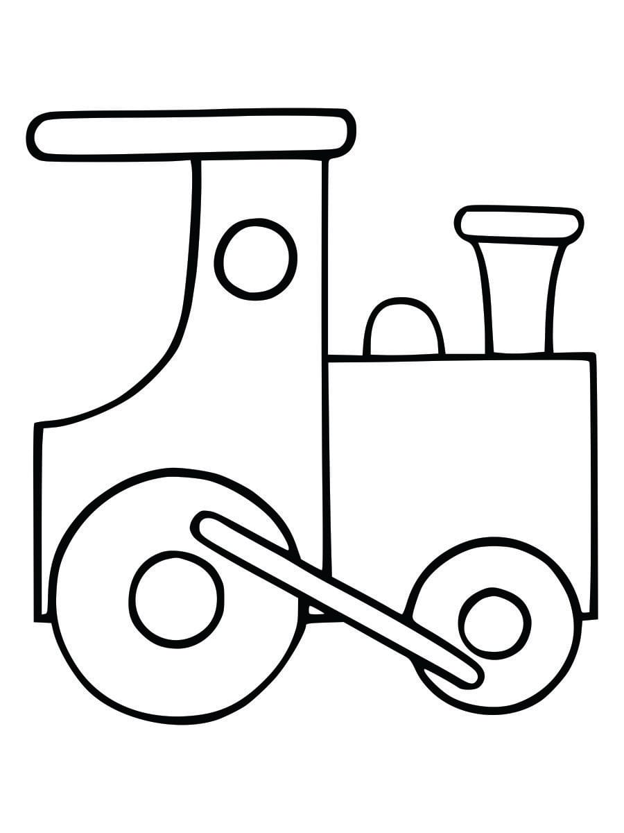 Simple easy train coloring page for kids