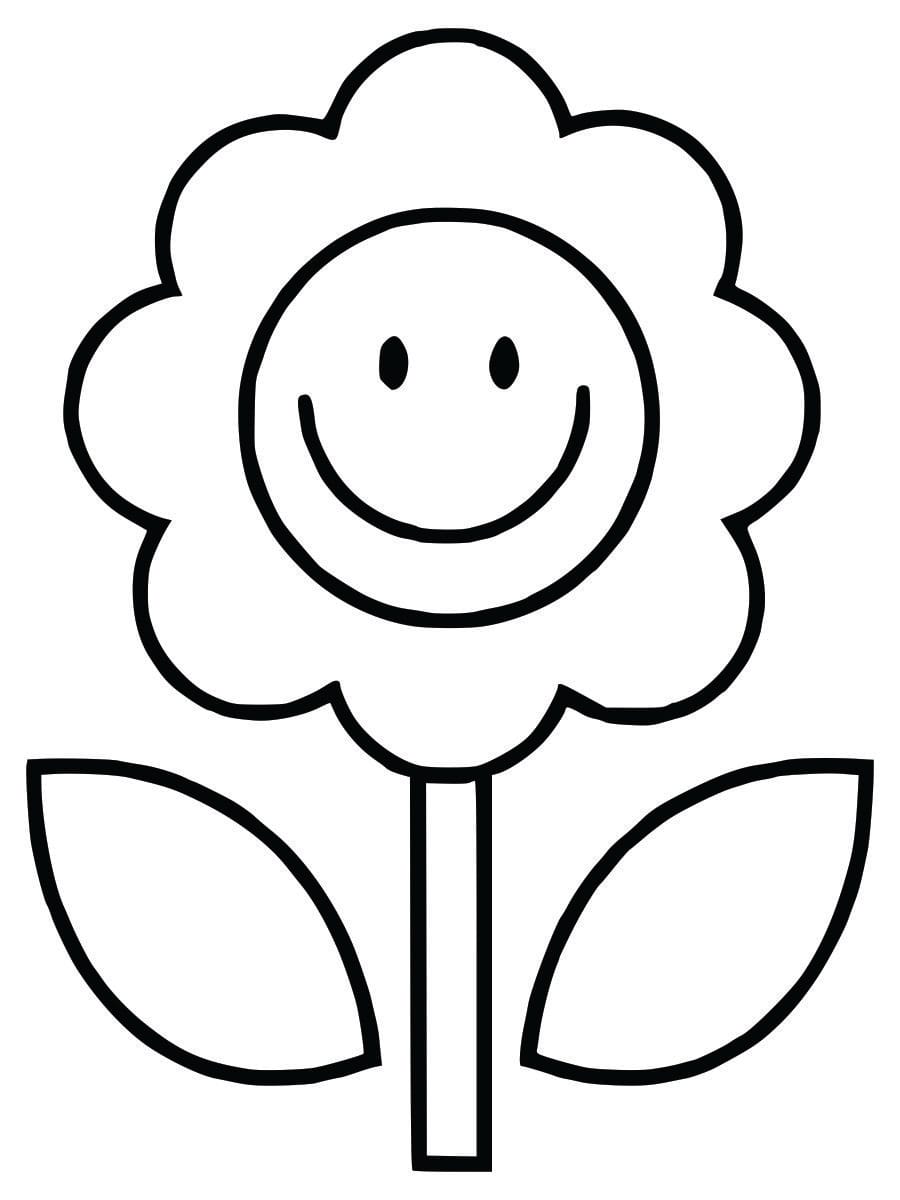 Simple flower easy drawing page for kids