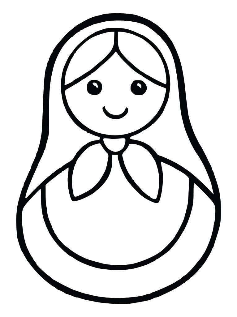 Simple Our Lady easy drawing page for painting