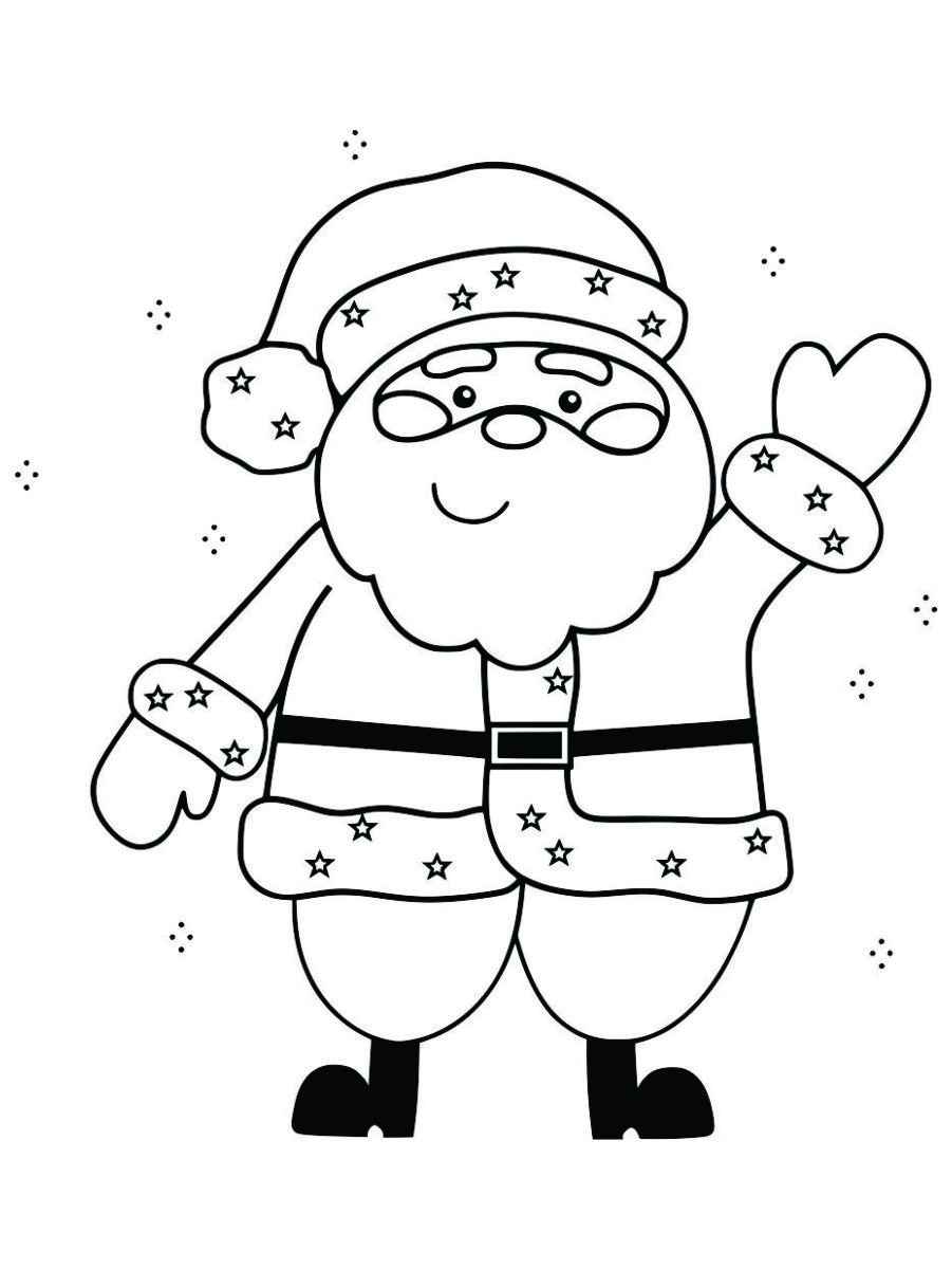 Simple Santa Claus drawing for easy coloring.