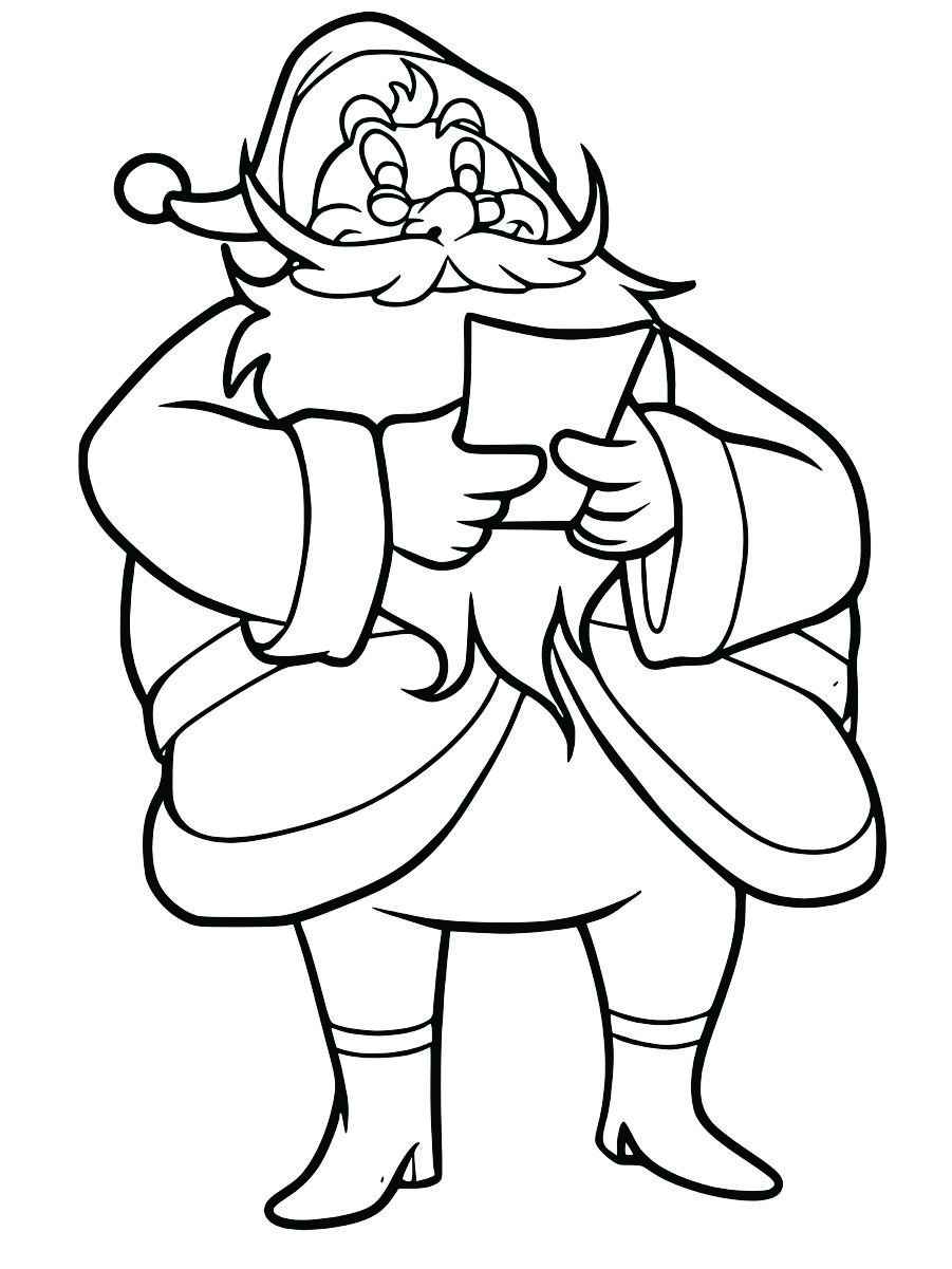 Easy coloring page for young children to enjoy Santa.