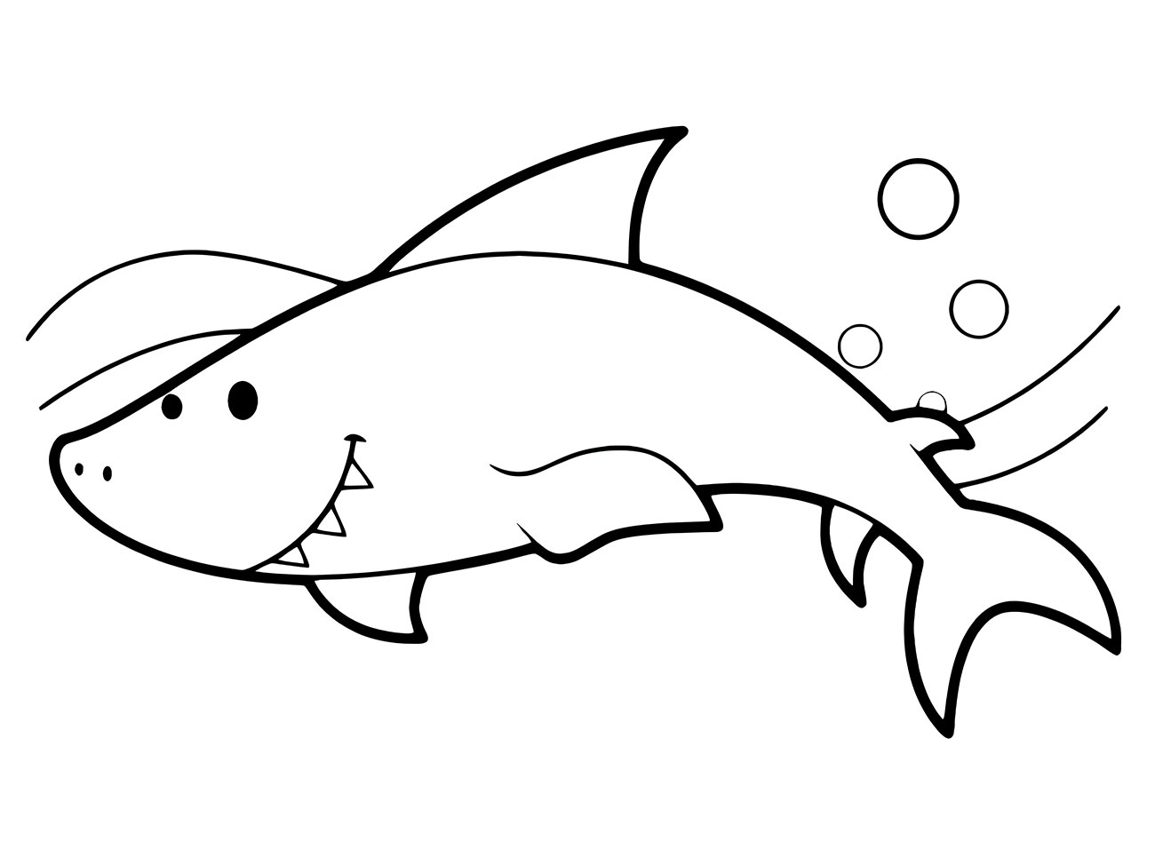 Shark Picture for Kids to Color