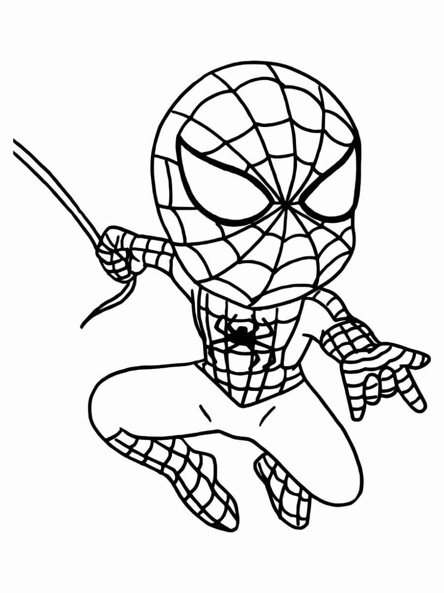 Easy Spider-Man coloring page.