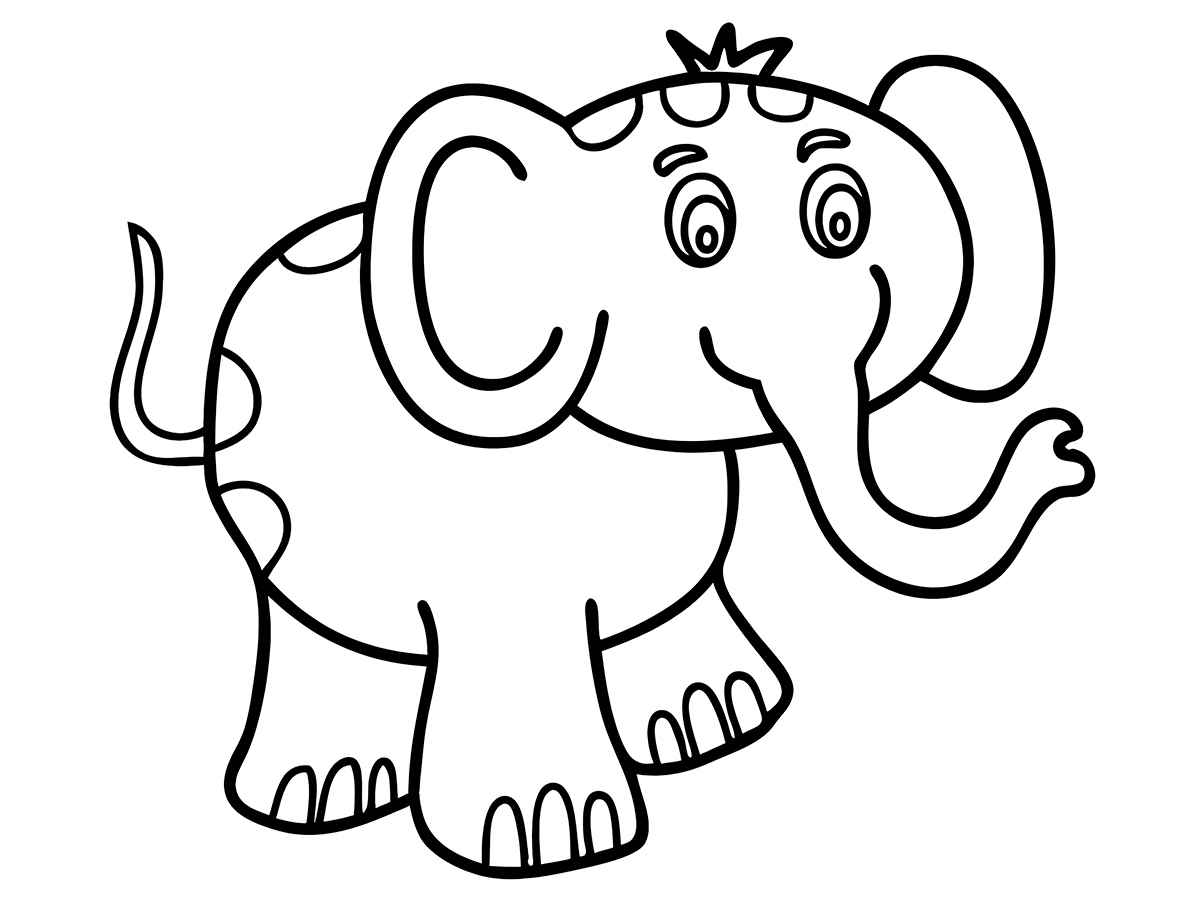 Elephant coloring page number 1