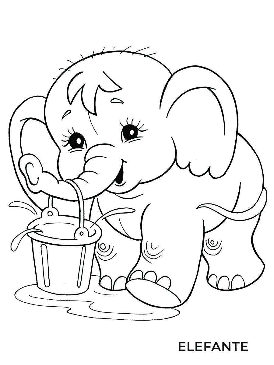 Elephant coloring page number 4