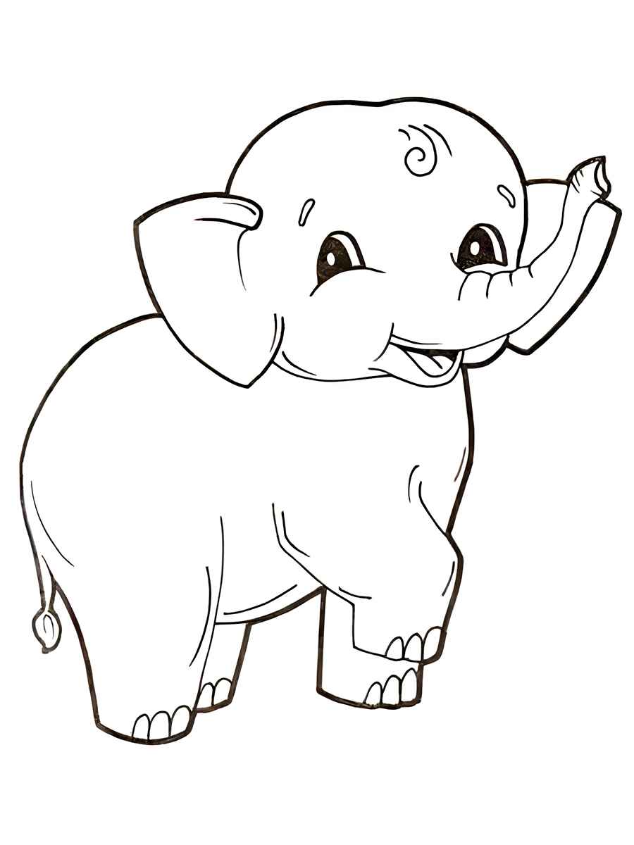 Baby elephant coloring page number 2