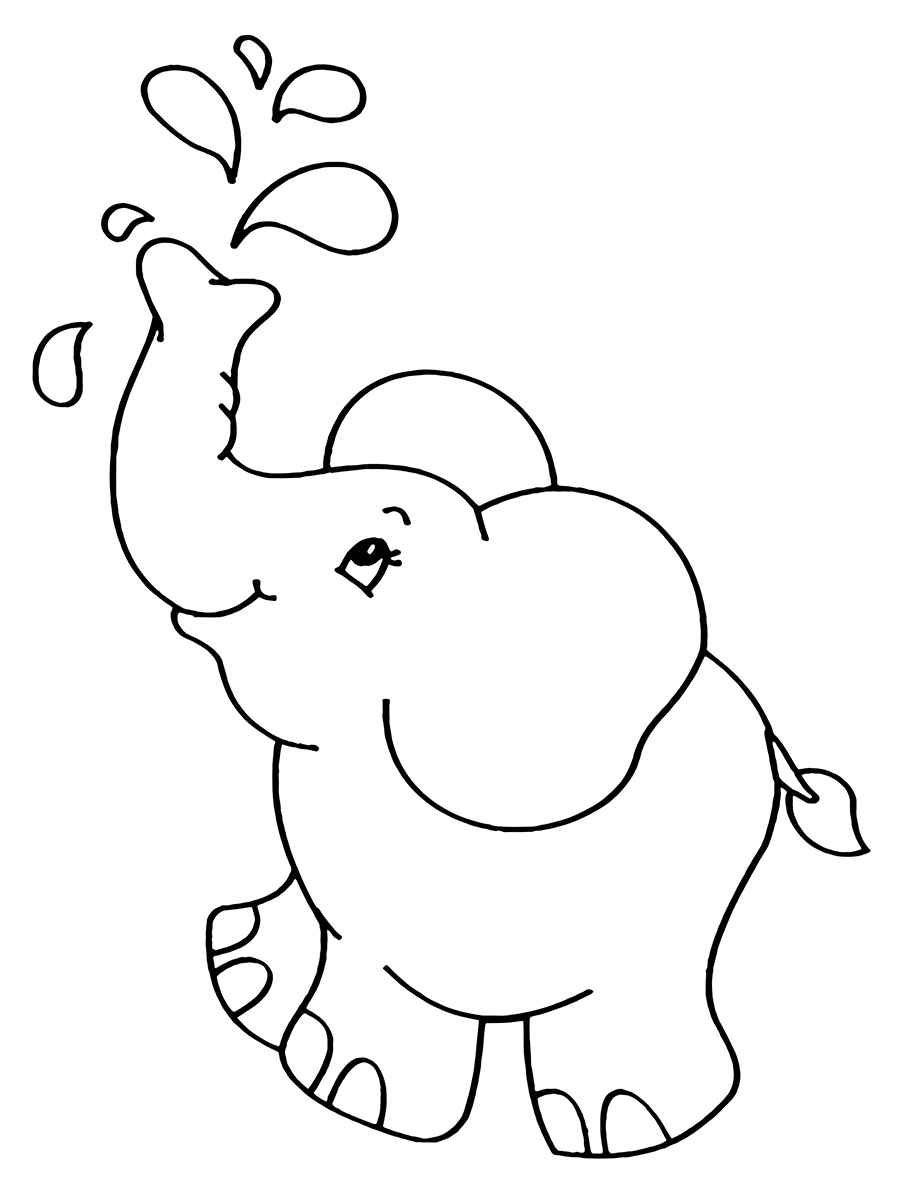 Baby elephant coloring page