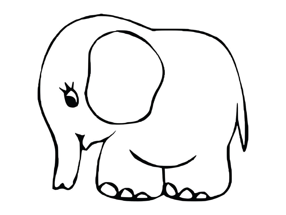 Coloring page of an elephant for kids