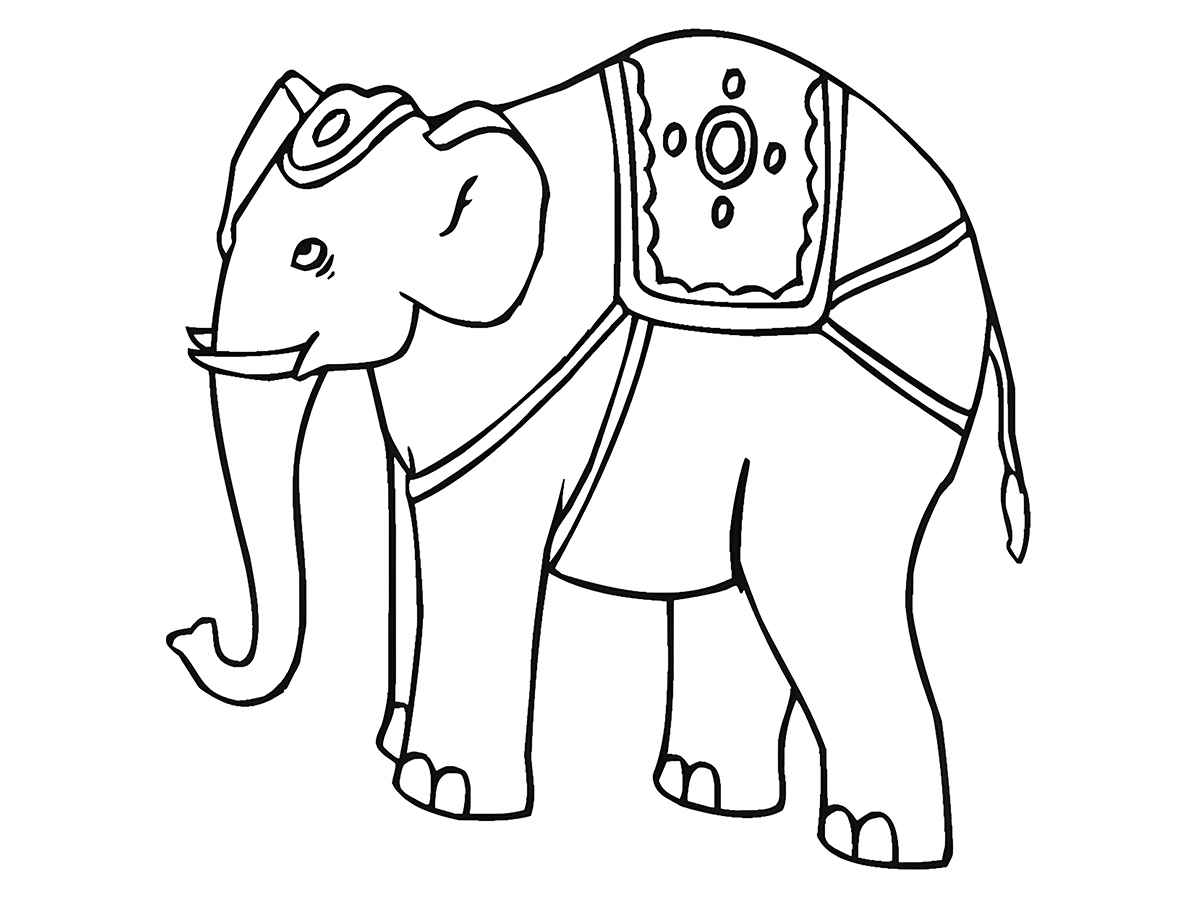 Elephant coloring page to paint