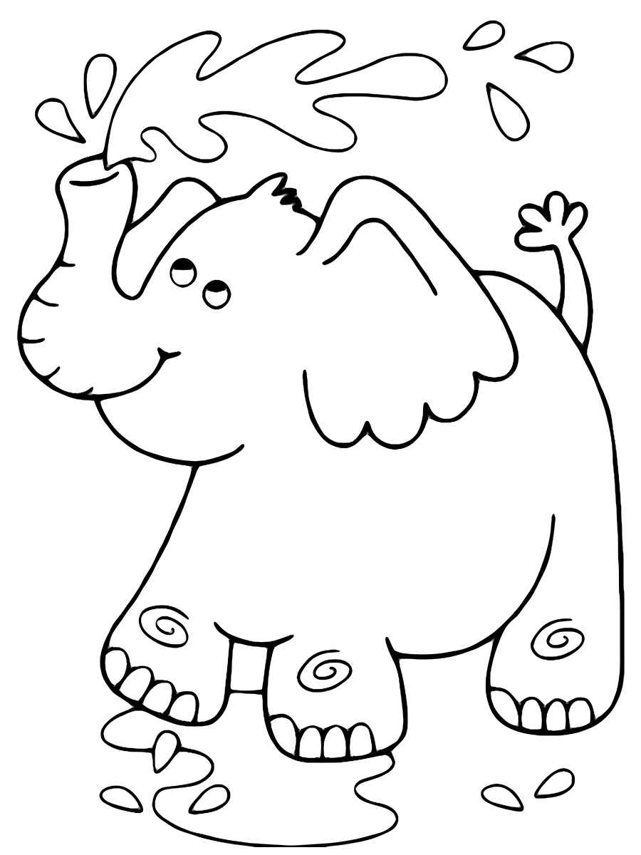 Elephant coloring page ready to print number 2