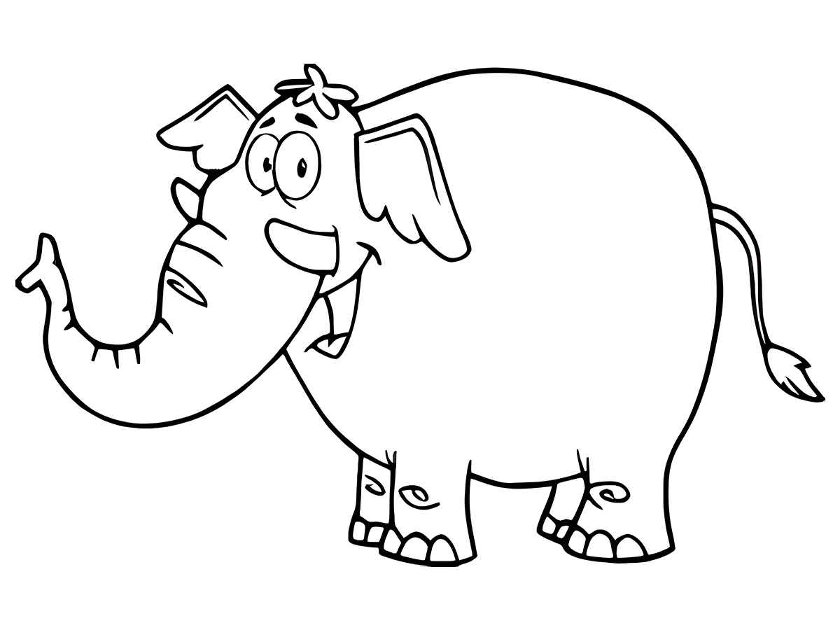 Elephant coloring page ready to print number 4