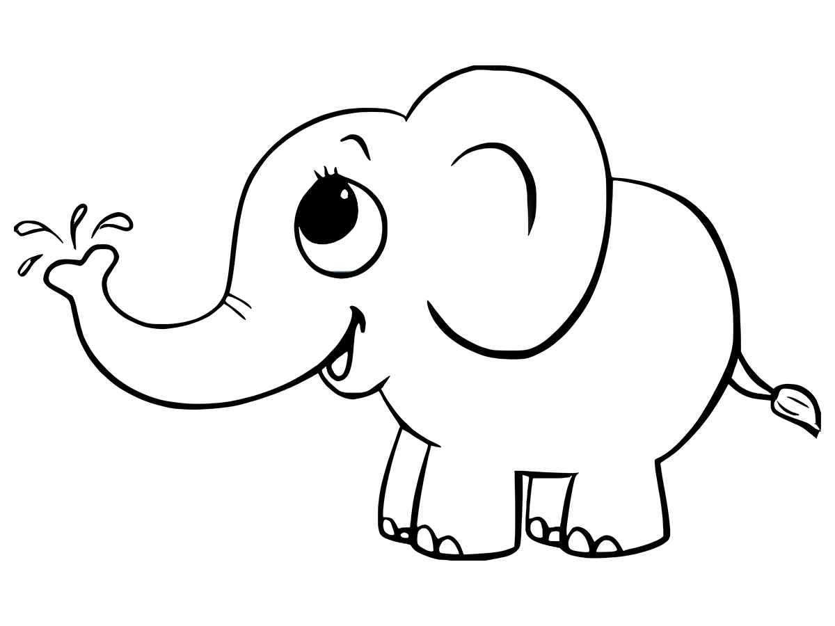 Elephant coloring page ready to print number 6