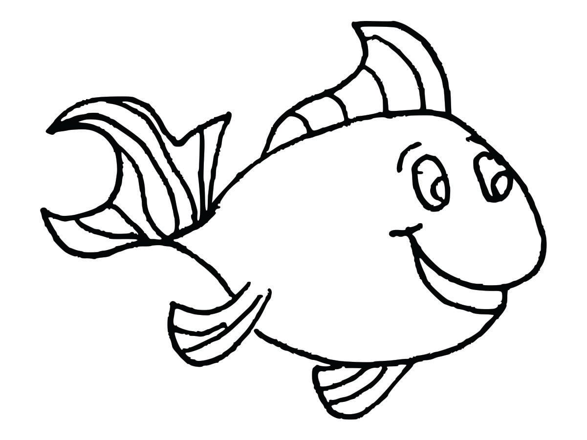 Coloring page of a fish for kids