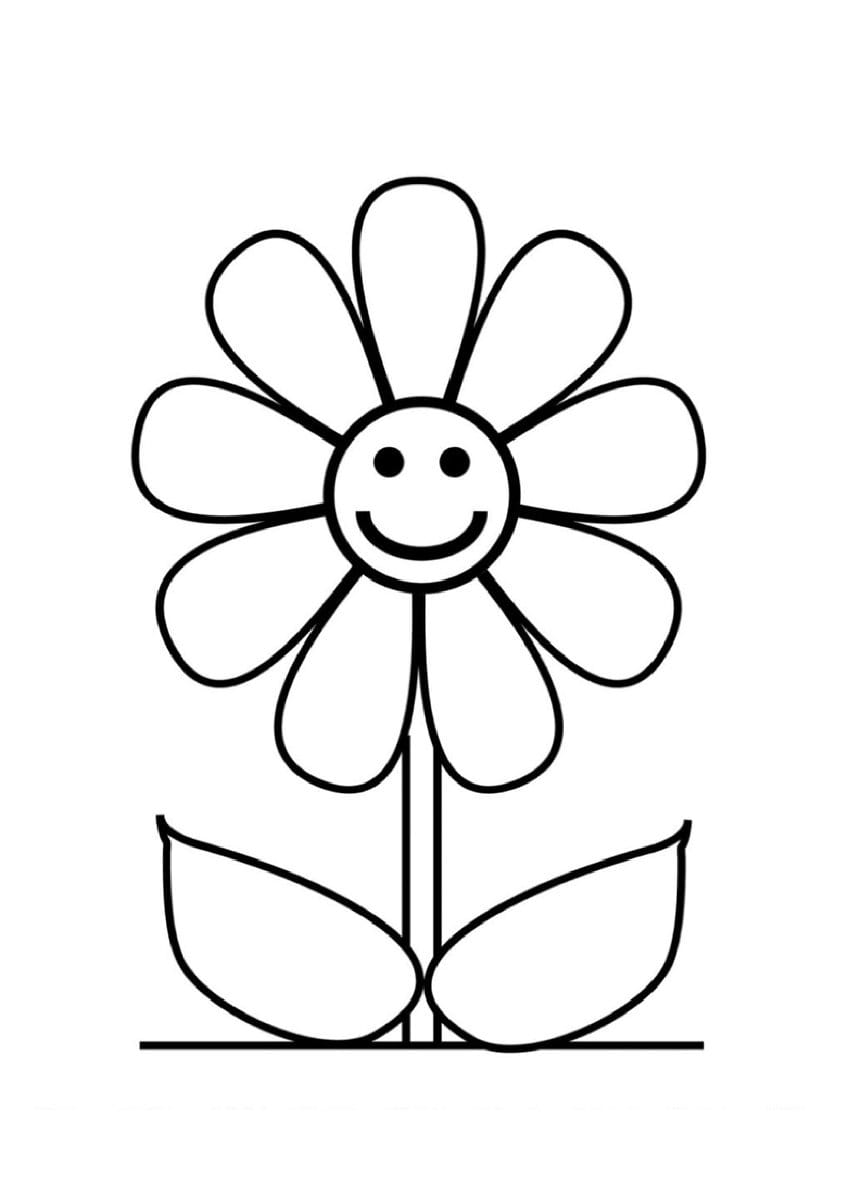 Coloring page of a flower for kids