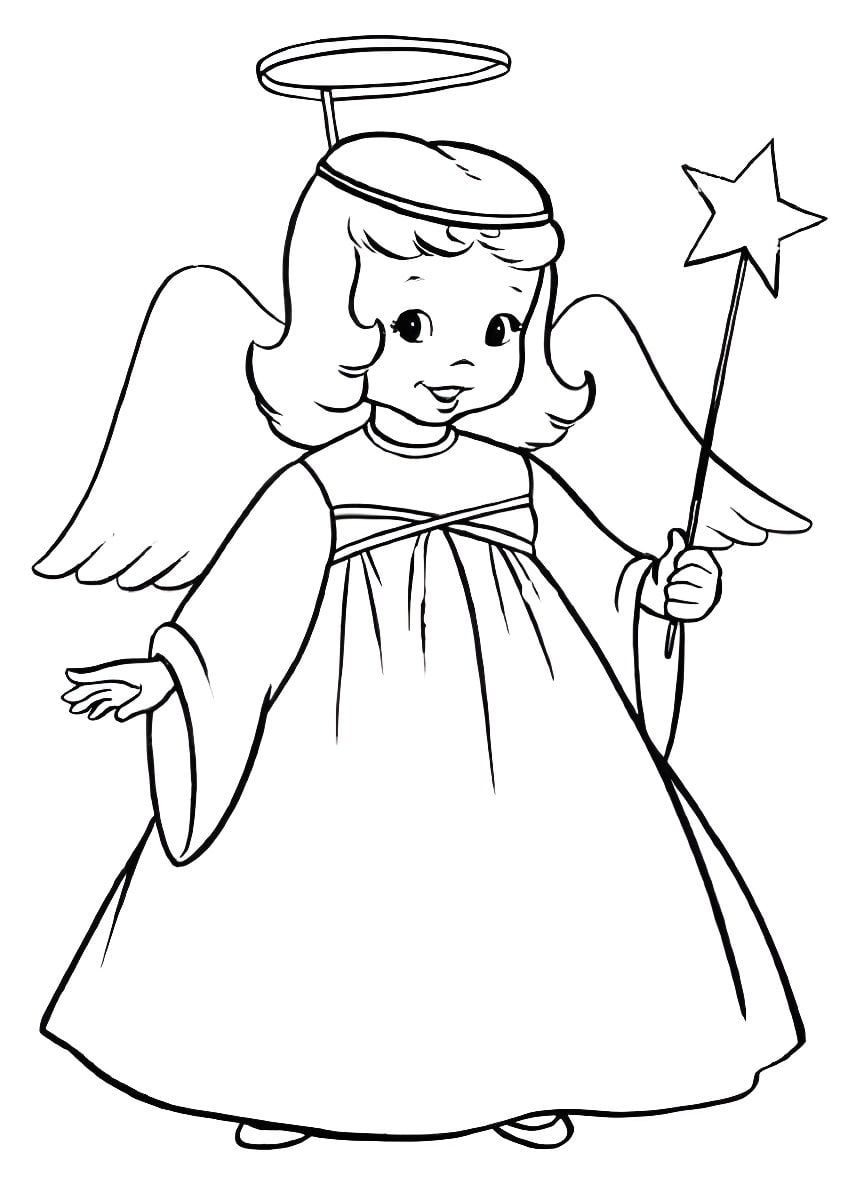 Little angel coloring page