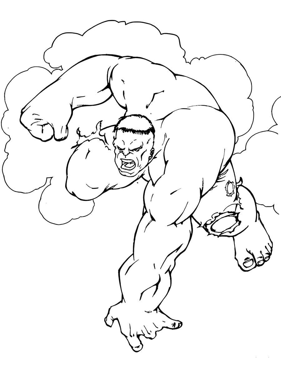 Free printable Hulk coloring page