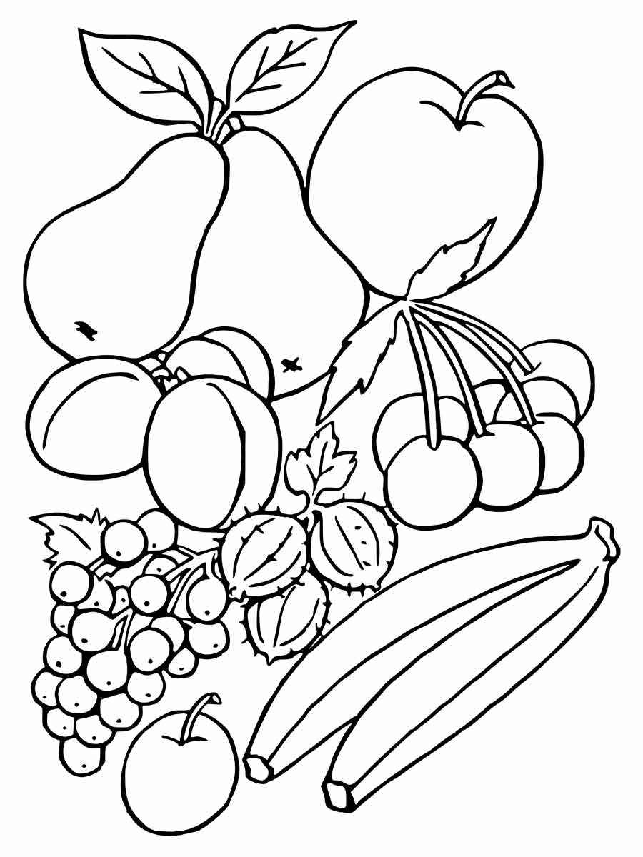 fruit mix 3 coloring page