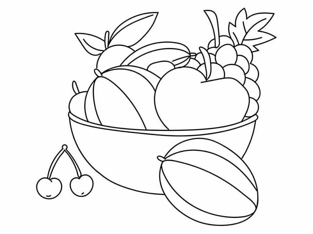 fruit basket coloring page