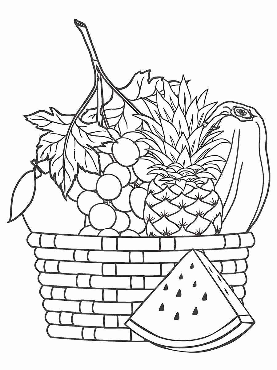 fruit basket 9 coloring page