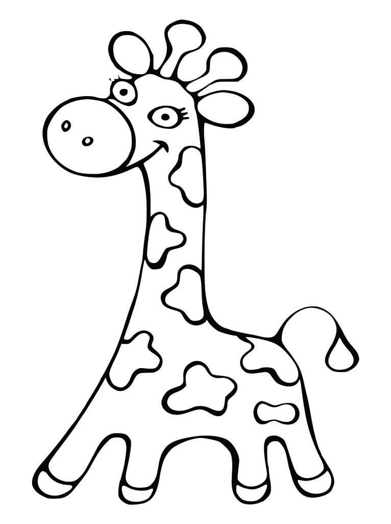 Coloring page of a giraffe for kids